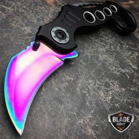 Rainbow Blade Speedster Karambit Spring Assisted Pocket Knife