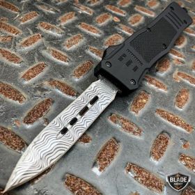 Spear Point Damascus Ghost OTF Knife