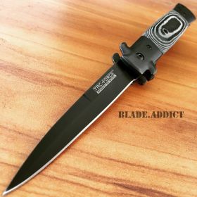 TAC-FORCE Black MICARTA Stiletto Speed Spring Assisted Opening Knife