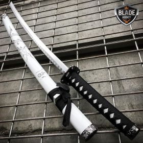 Japanese Samurai Sword KATANA High Carbon Steel Ninja Blade WHITE Dragon Tang