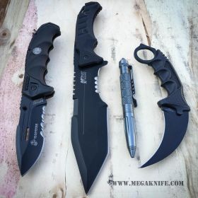 4PC NEW BLACK TACTICAL SURVIVAL SET