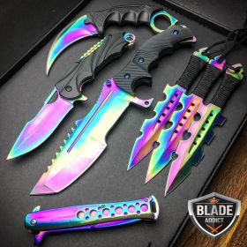 7 PC RAINBOW TITANIUM NINJA BATTLE SET