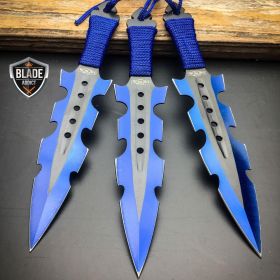 3PC Blue Kunai Throwing Knives