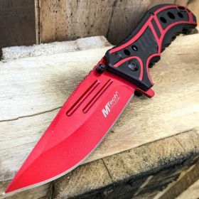 8.25 M-Tech Red Spring OPEN Assisted Tactical Folding Pocket Knife