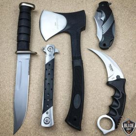 5PC SILVER BLACK TACTICAL HUNTING OUTDOOR SET