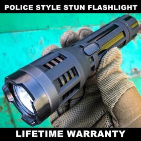 POLICE FORCE Stun Gun 10MV Rechargeable LED Flashlight w/ BLACK Case