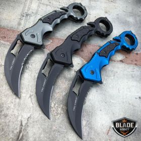 8" Spring Assisted Open Folding Pocket Knife Karambit Claw Combat