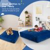 57 x 57 Inch Crash Pad Sensory Mat with Foam Blocks and Washable Velvet Cover